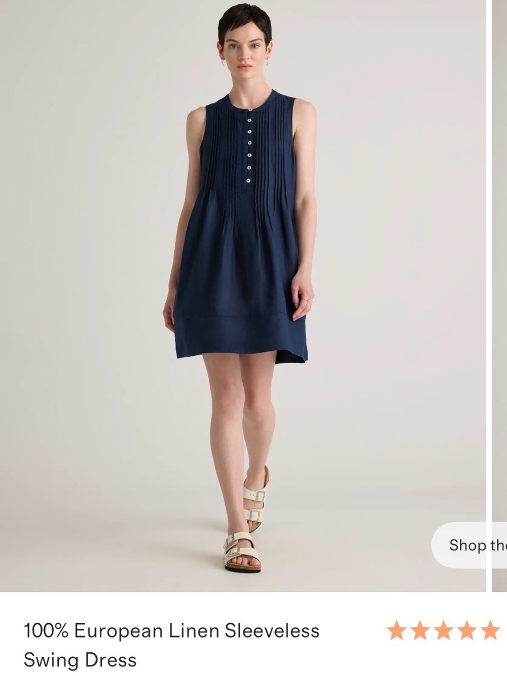 Quince European linen sleeveless swing dress